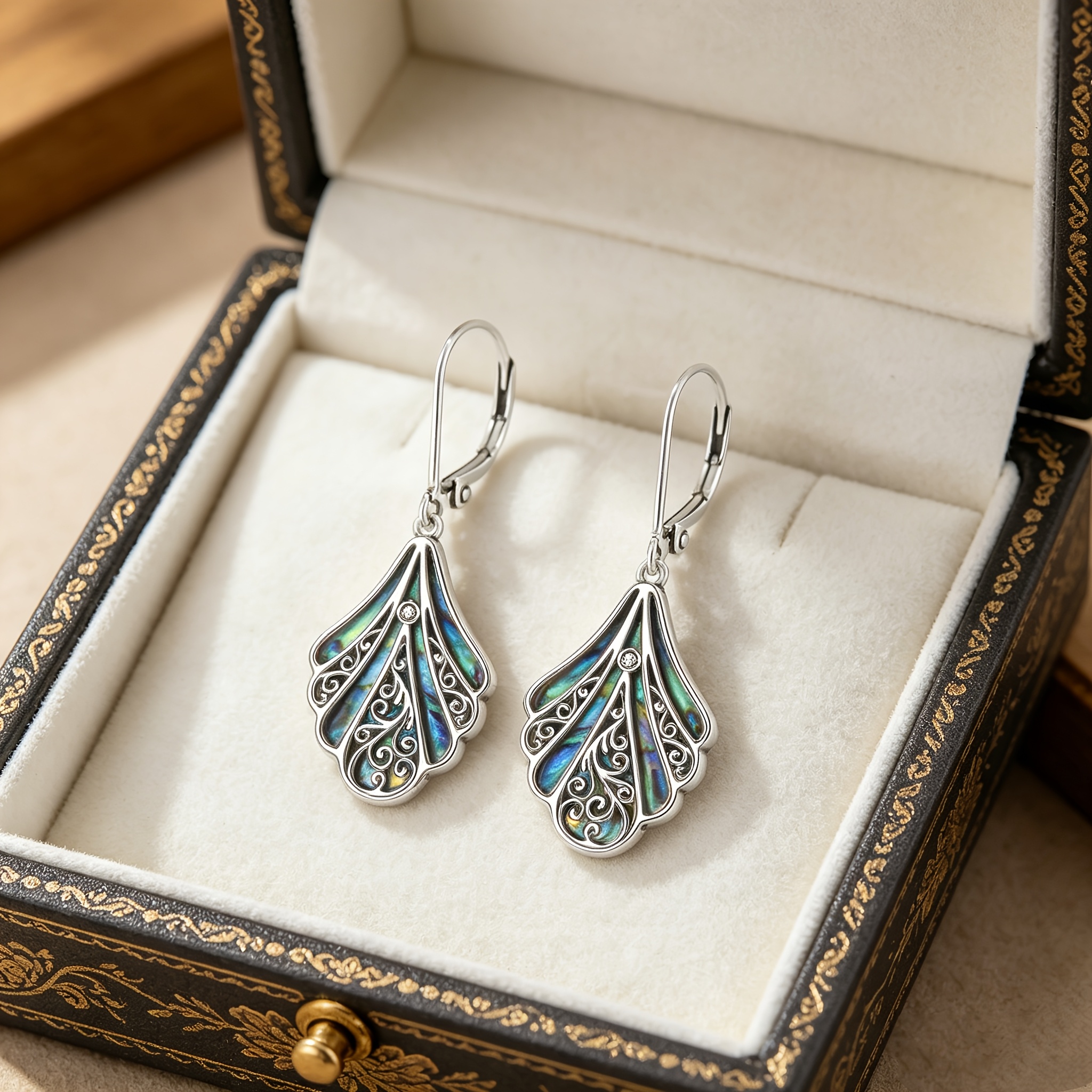 Women's 925 Sterling Silver Abalone Shell Hanging Earrings — Bohemian Style
